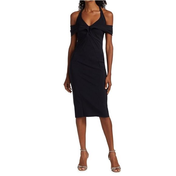 NWT Chiara Boni La Petite Robe Anunciacion Halter Off-The-Shoulder Dress $695 - Picture 2 of 9